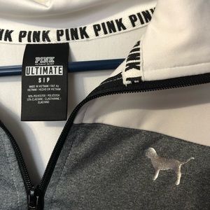 Pink Two Tone Half Zip Sweater